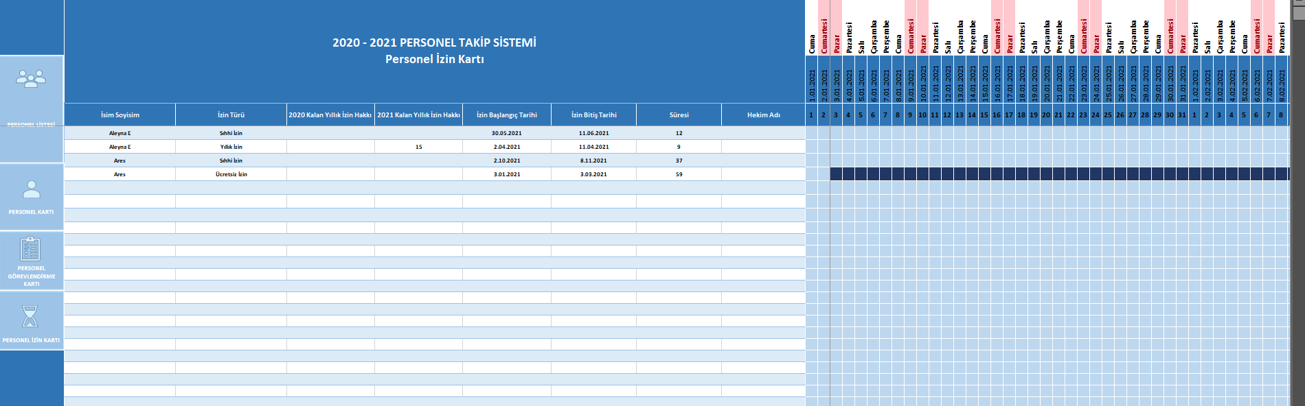Excel Personnel Tracking System